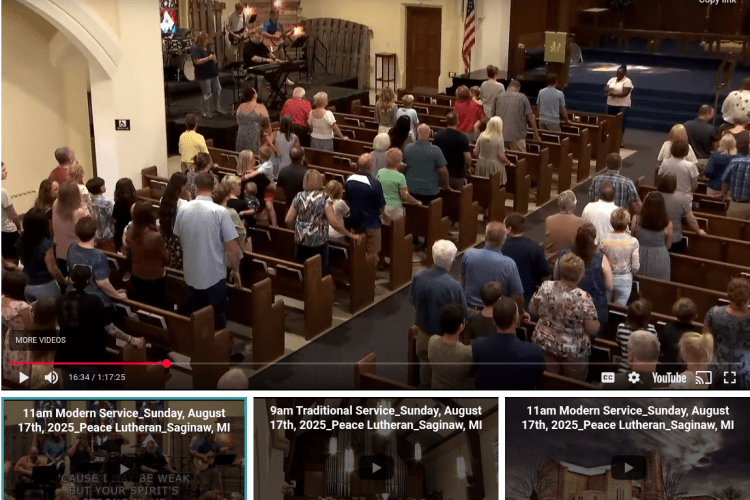 A screenshot of the church livestream.